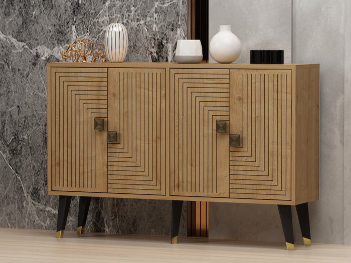 Hanah Home Consola Sapphire Oak y Gold Hanah Home Consola Sapphire Oak y Gold